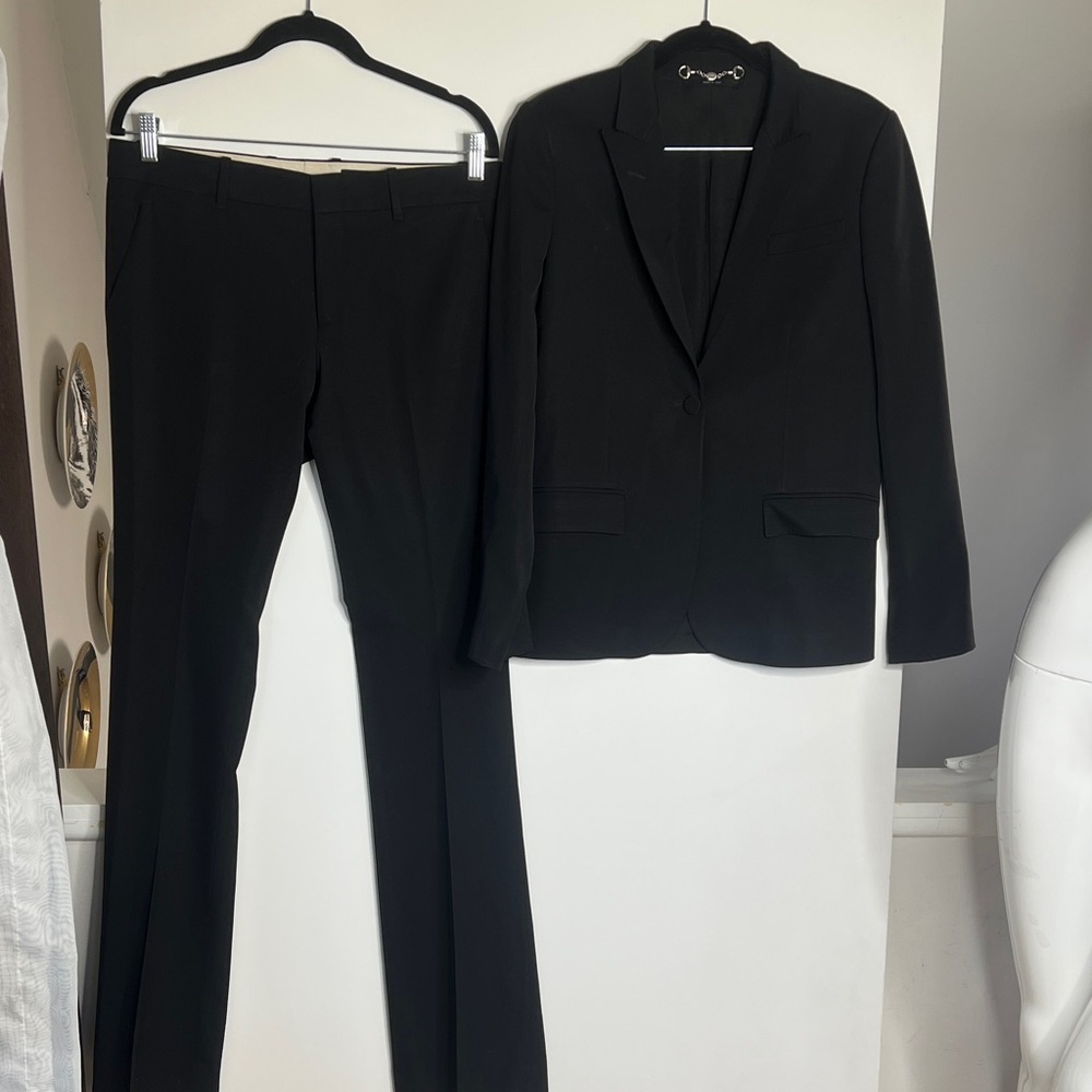 Gucci Sz 42 Two Piece Flat Frint Pants One Button Blazer Wool Suit Made in Italy - Picture 2 of 12